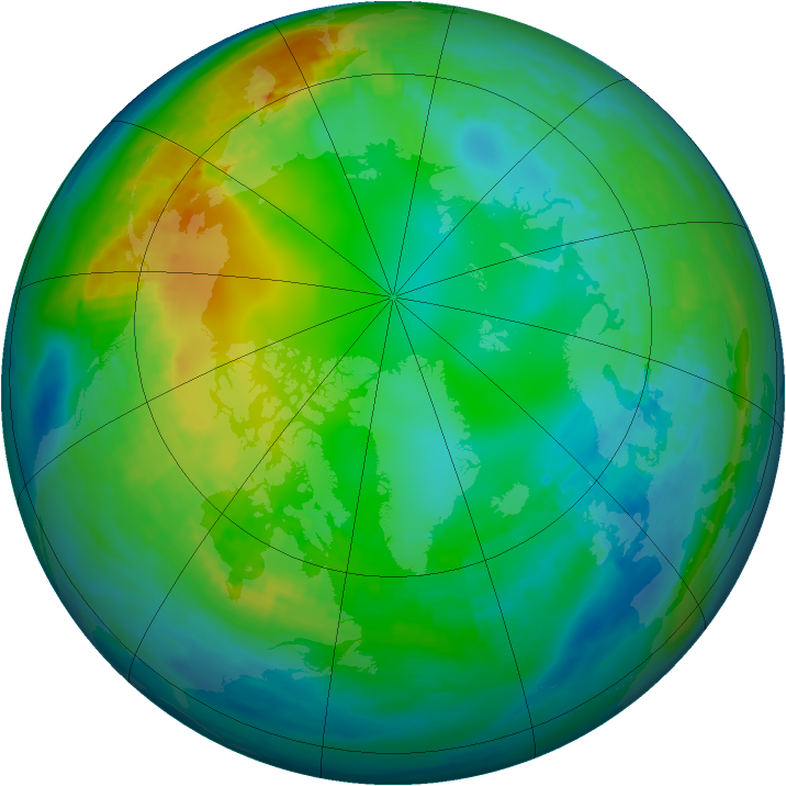 Arctic ozone map for 15 November 1980